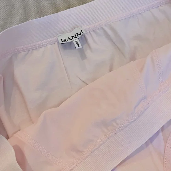 GANNI Embroidered Organic Cotton Jersey 2 High Rise Briefs - Women’s Sizes M & L